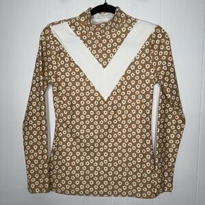 Smith & Quinn Women’s Floral Daisy Mock Neck Top Long Sleeve Tennis Pickleball S